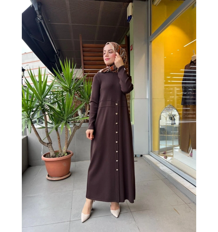 MissDalida Yuvarlak Yaka Fitil Detaylı Elbise T25PF-4005