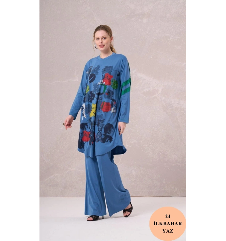 MissWhence Bambu Penye Önü Desenli Tunik 35000