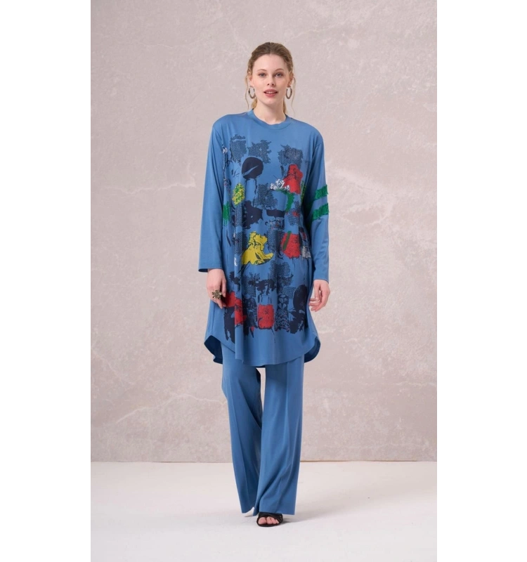 MissWhence Bambu Penye Önü Desenli Tunik 35000