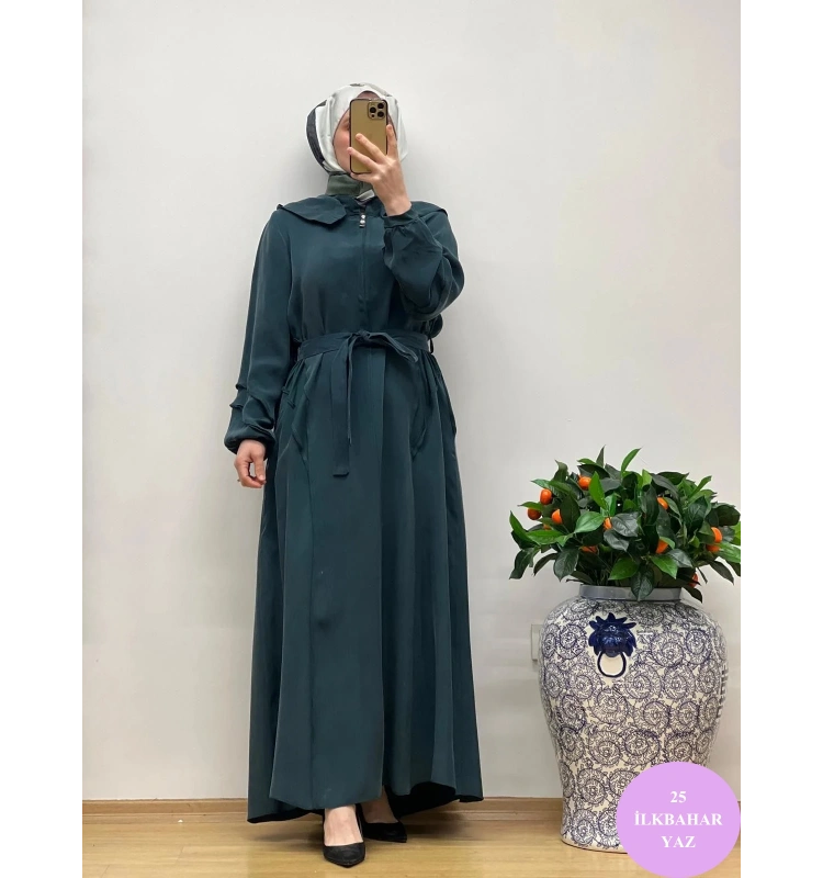 MissWhence Cupro Kapüşonlu Elbise 25Y-37811