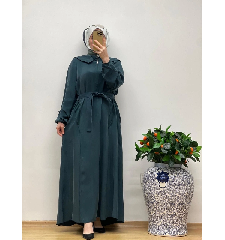 MissWhence Cupro Kapüşonlu Elbise 25Y-37811