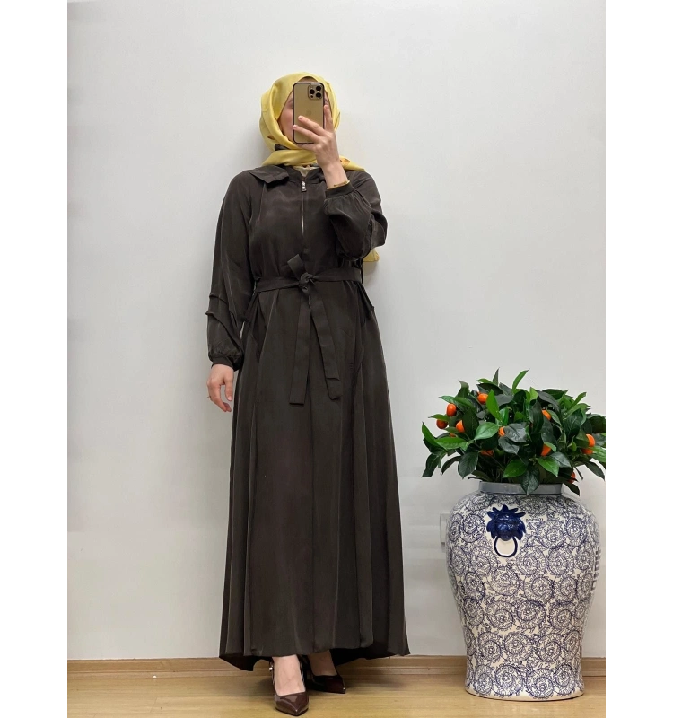 MissWhence Cupro Kapüşonlu Elbise 25Y-37811