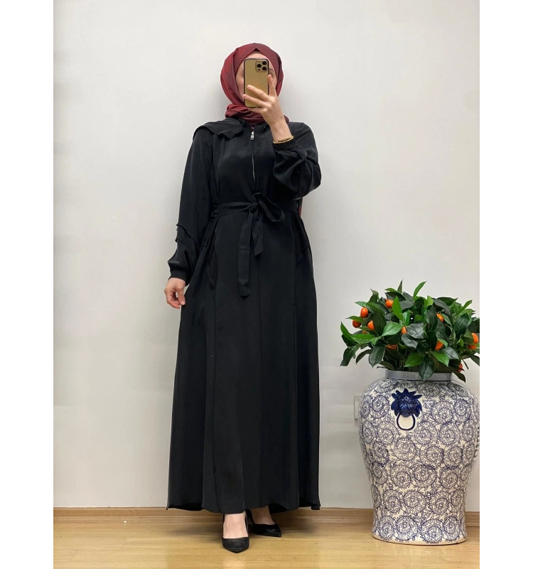 MissWhence Cupro Kapüşonlu Elbise 25Y-37811