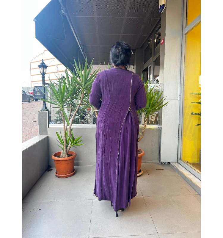 MissWhence Fermuar Detaylı Cupro Elbise 25Y-37830