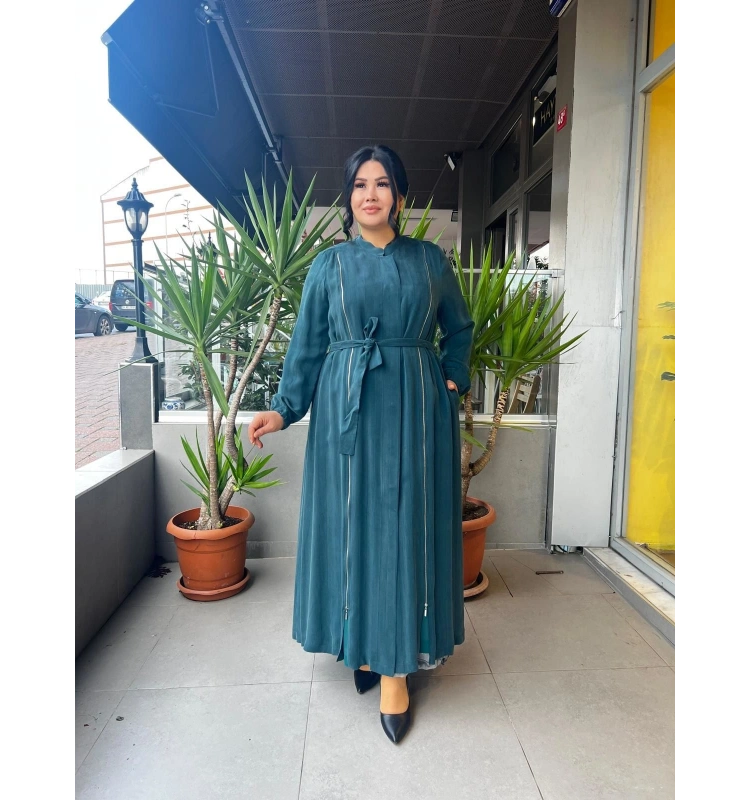 MissWhence Fermuar Detaylı İpek Cupra Ferace 35505