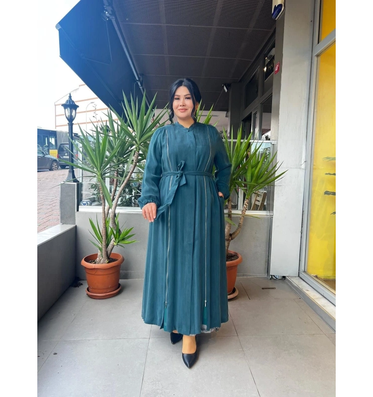 MissWhence Fermuar Detaylı İpek Cupra Ferace 35505