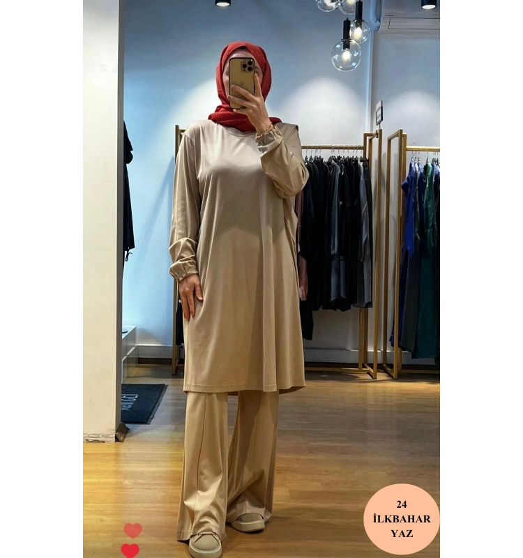 MissWhence İspanyol Paça Bambu Penye Pantolon 35114