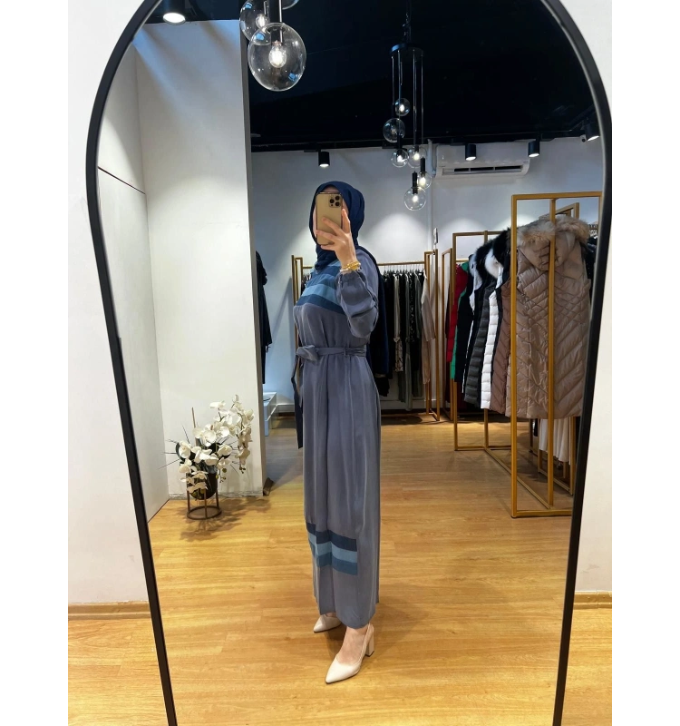 MissWhence Kot Detaylı Cupra İpek Elbise 35802