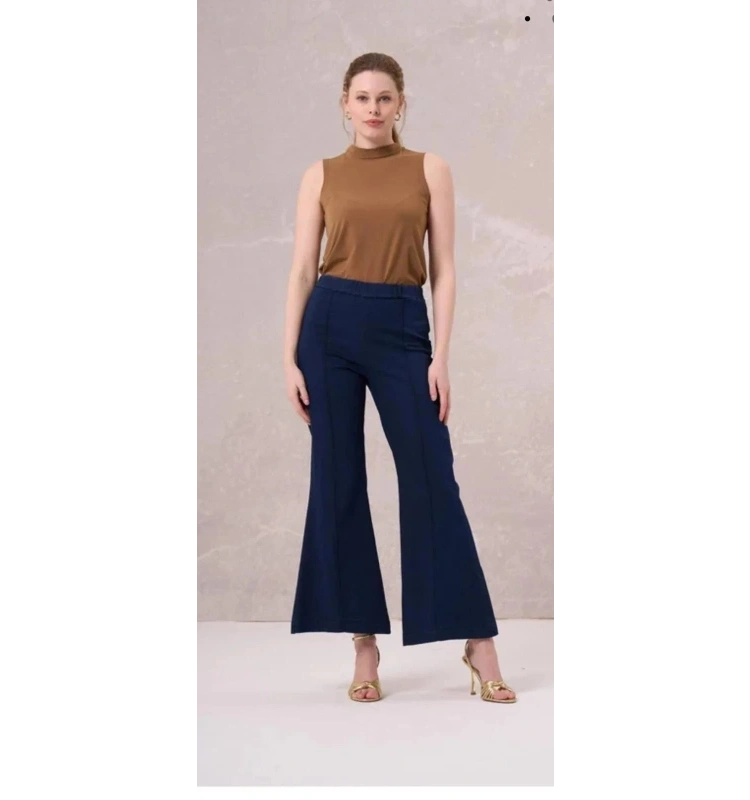 MissWhence Önü Dikişli Bol Paça Jean Pantolon 35103