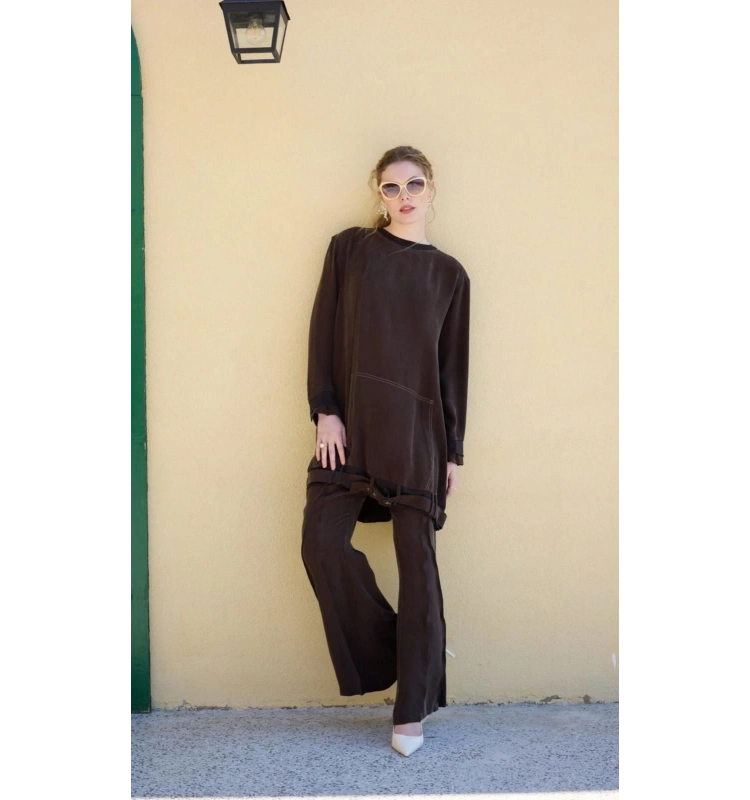 MissWhence Önü Dikişli İspanyol Paça Pantolon 37110