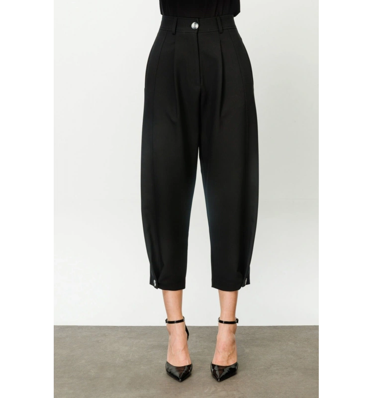 On Triko Bol Paça Yüksek Bel Pantolon 24K24147