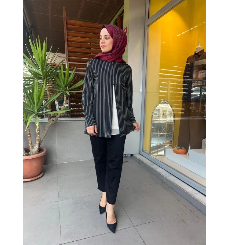 QooQ Çizgili Gömlek 26FW202