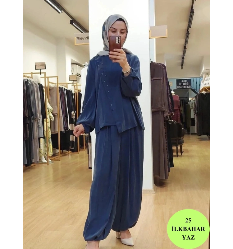 Zems Lacivert Taş Detaylı Takım 25Y-2T006