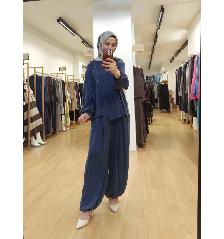 Zems Lacivert Taş Detaylı Takım 25Y-2T006