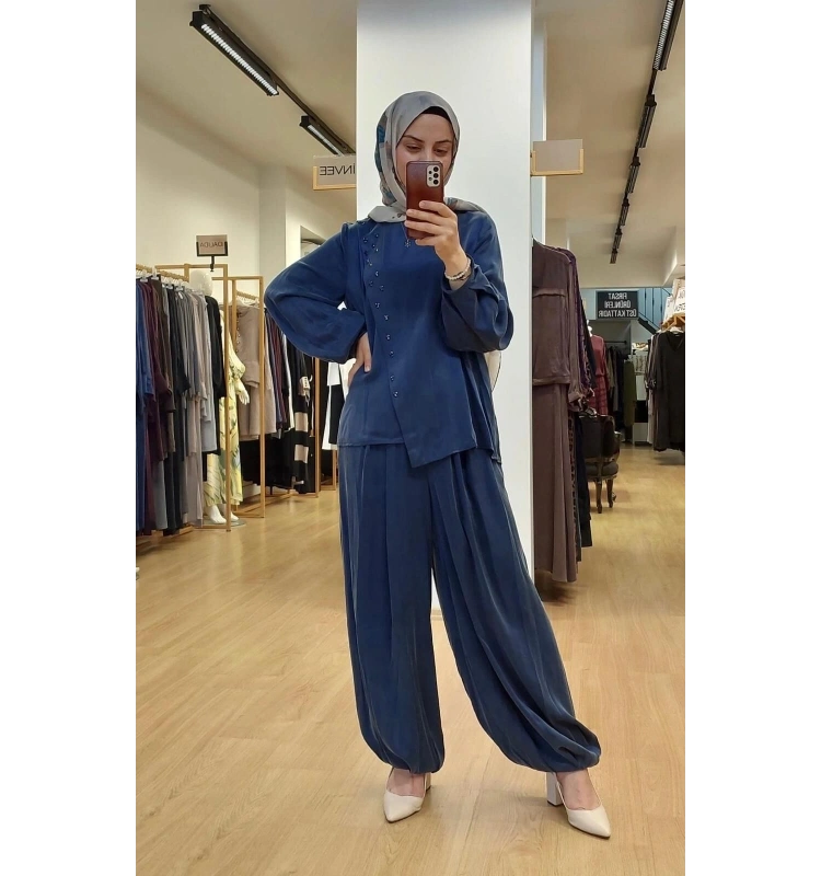 Zems Lacivert Taş Detaylı Takım 25Y-2T006