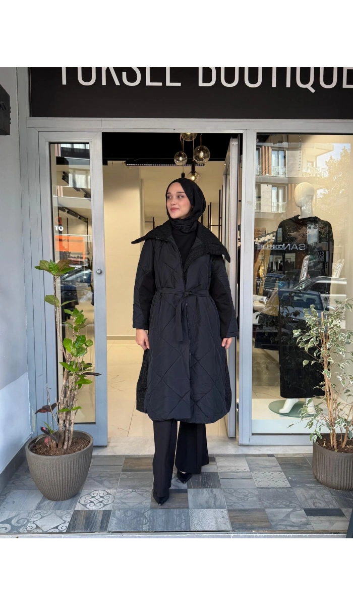 40536 Siyah Şişme Pardesü
