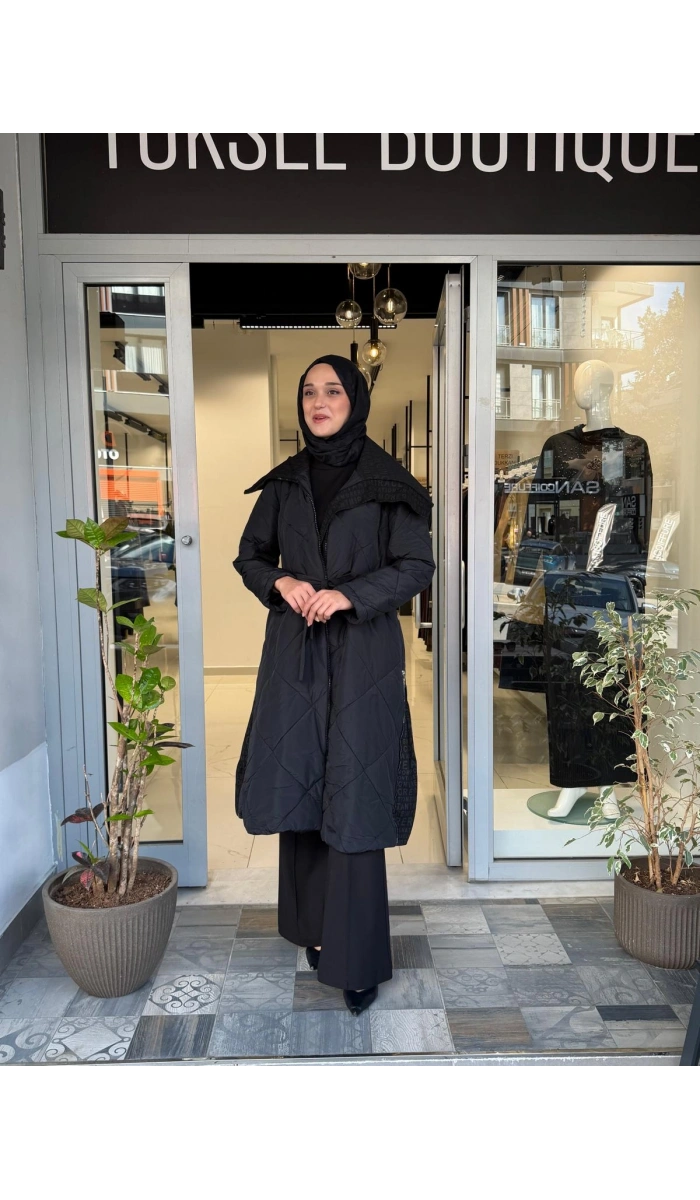 40536 Siyah Şişme Pardesü