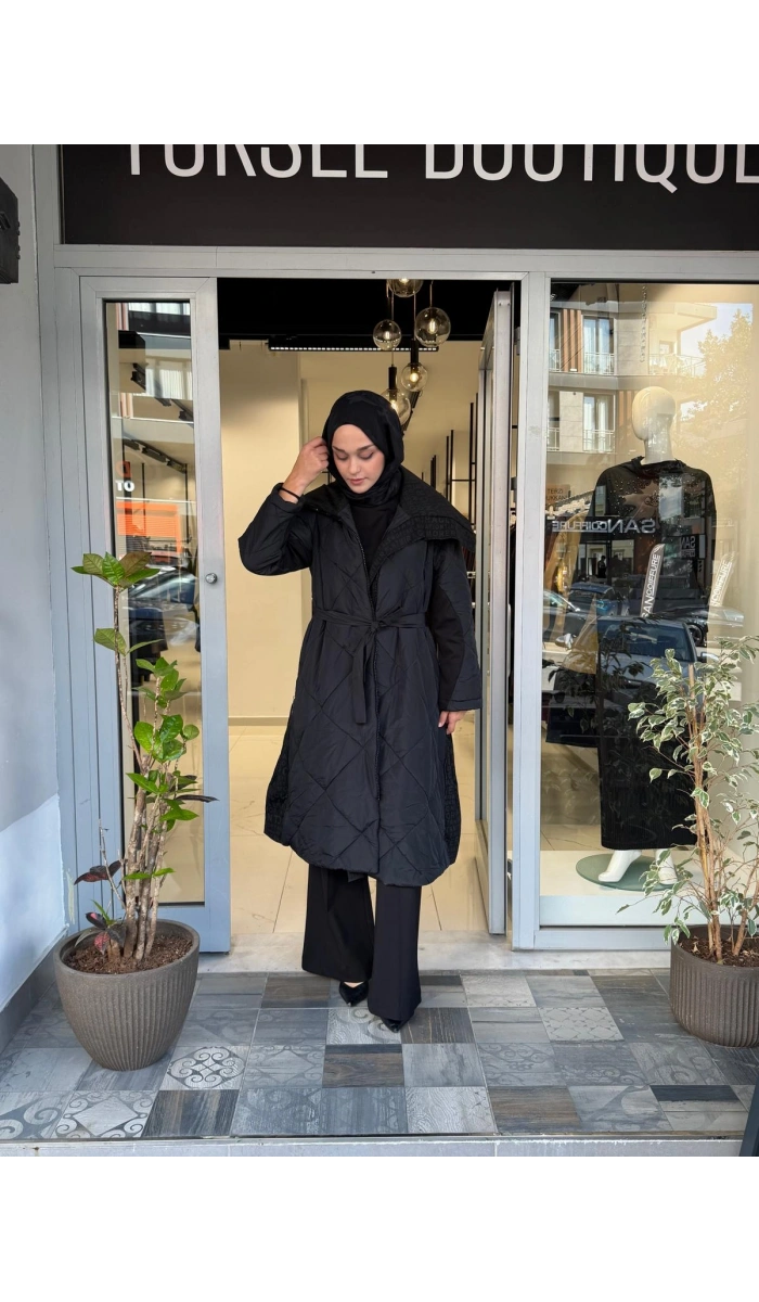 40536 Siyah Şişme Pardesü