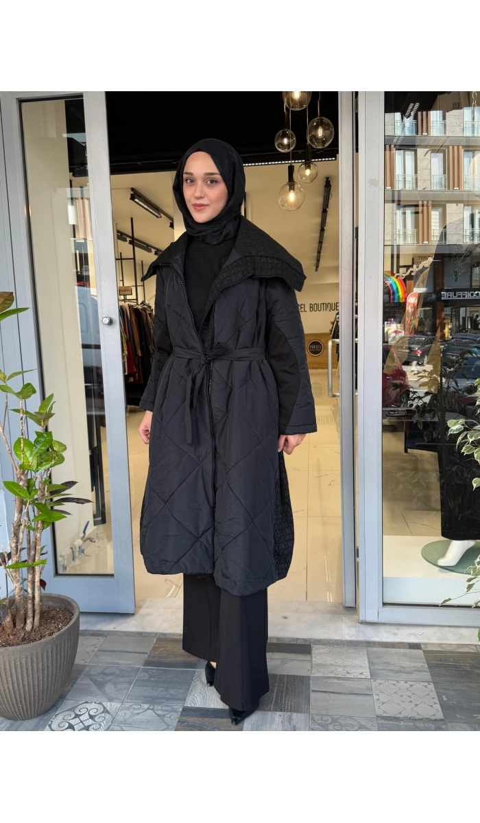 40536 Siyah Şişme Pardesü