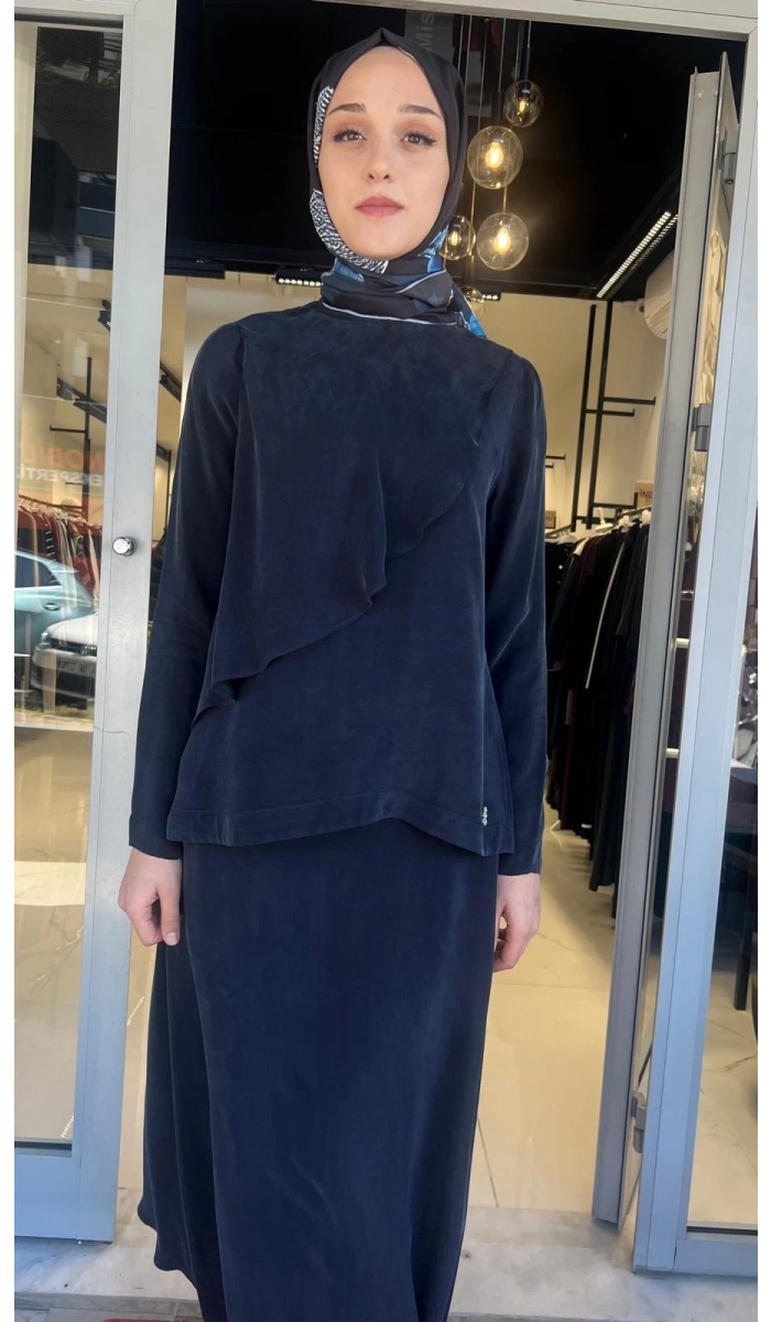 Ön Kısmı Hareketli Cupro Detaylı Tunik T26Y-6035