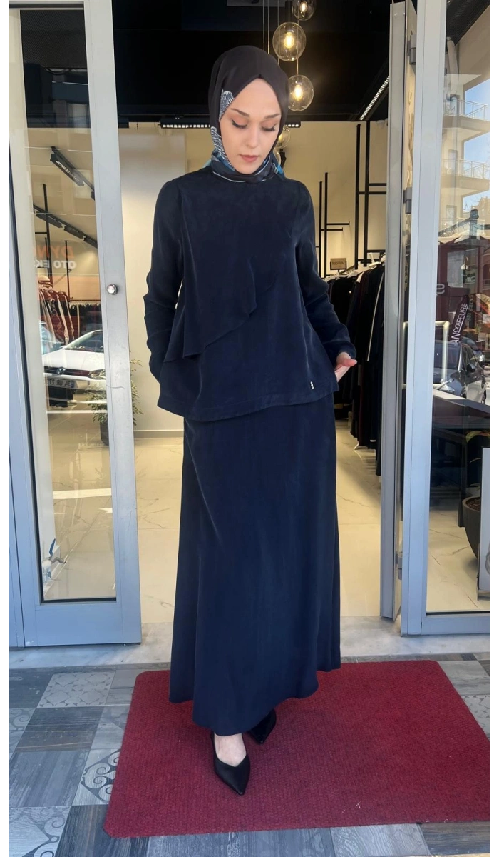 Ön Kısmı Hareketli Cupro Detaylı Tunik T26Y-6035