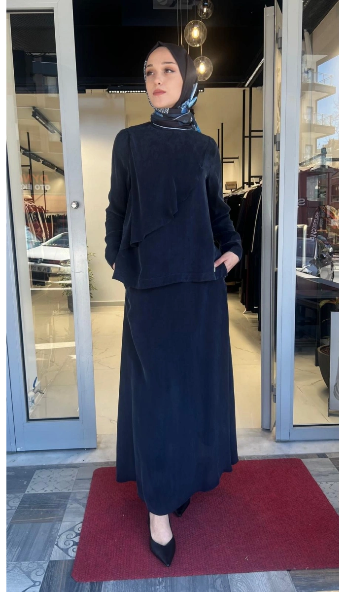 Ön Kısmı Hareketli Cupro Detaylı Tunik T26Y-6035
