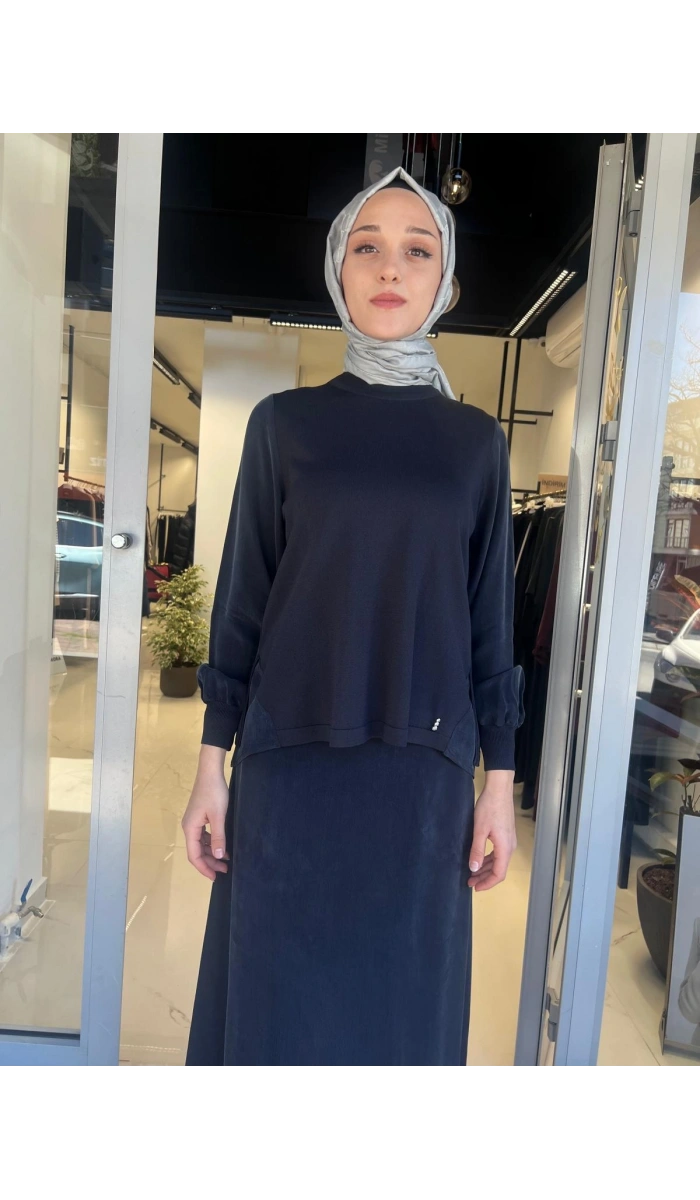 Evaze Kesim Bileği Lastikli Tunik T26Y-6028