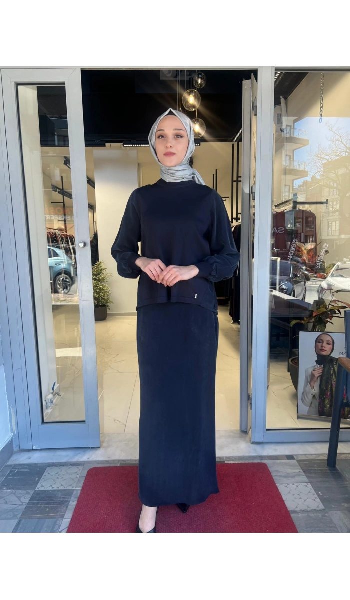 Evaze Kesim Bileği Lastikli Tunik T26Y-6028
