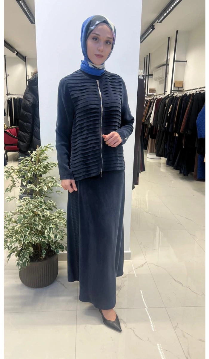 Fermuarlı Şık Cupro Ceket T26Y-8212