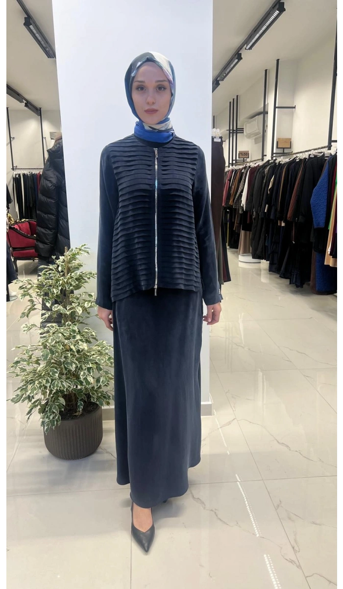 Fermuarlı Şık Cupro Ceket T26Y-8212