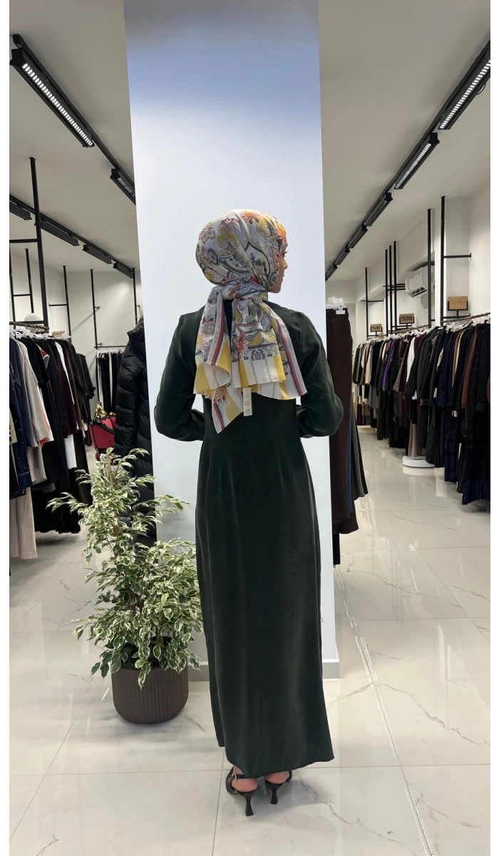 Pili Detaylı Düz Renk Elbise T26Y-4039