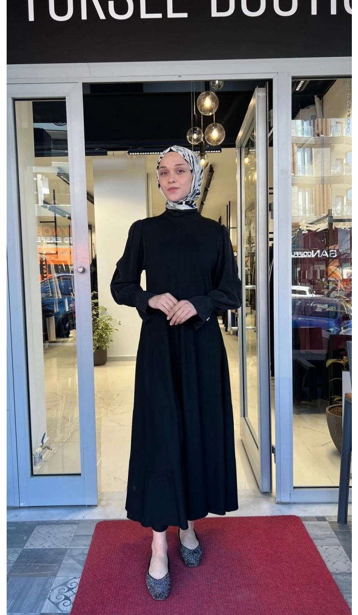 Kolları Cupro Triko Elbise T26Y-4016
