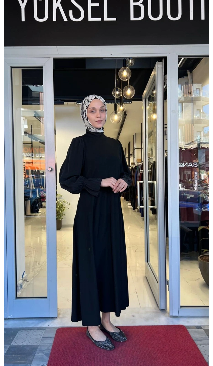 Kolları Cupro Triko Elbise T26Y-4016