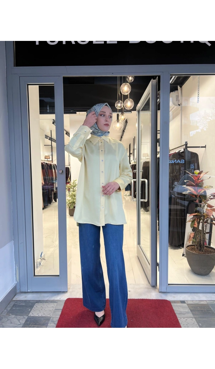 Lilac Asetat Gömlek TD-4765