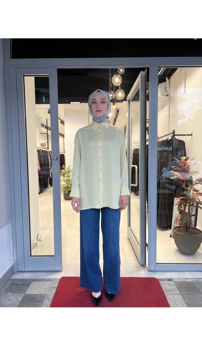 Lilac Asetat Gömlek TD-4765