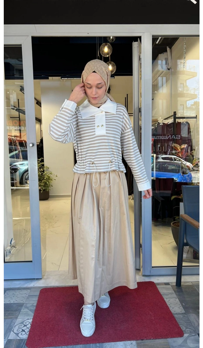 Çizgili Gömlekli Sweat 26YPR37.0005
