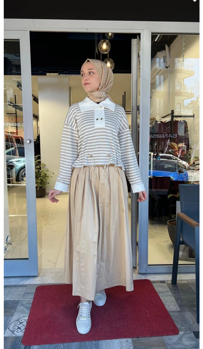Çizgili Gömlekli Sweat 26YPR37.0005