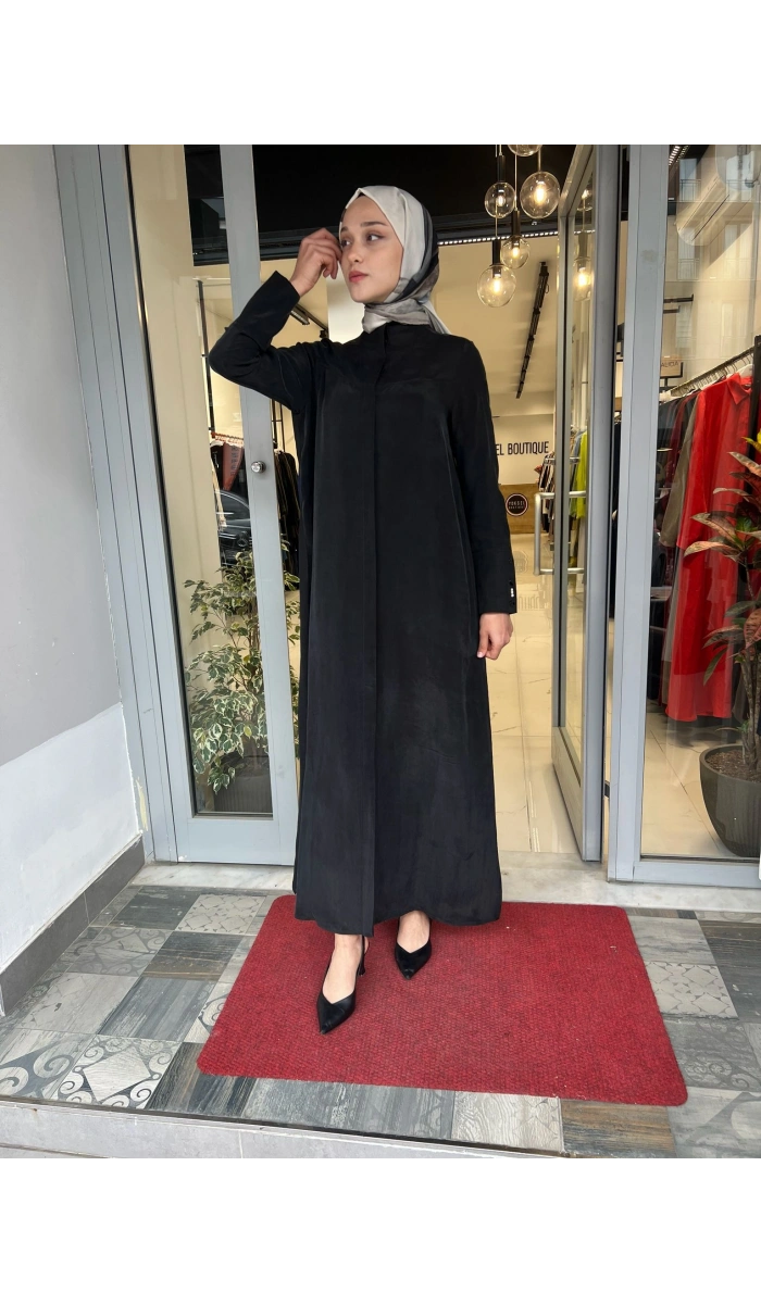 Yakasız Yırtmaç Detaylı Keten Ceket 2268285