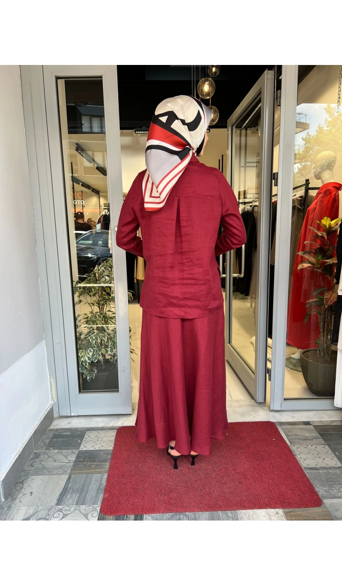 Önü Fermuarlı Keten Gömlek 2266255
