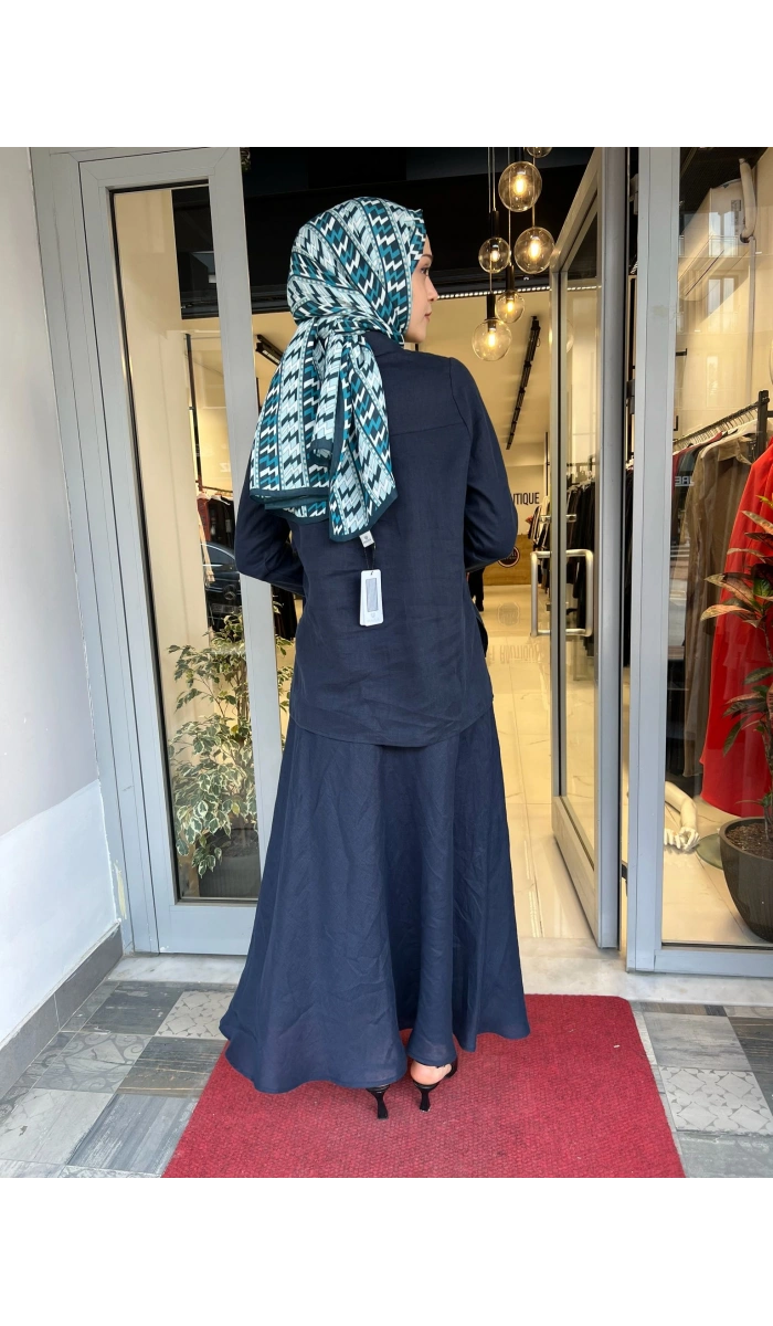 Önü Fermuarlı Keten Gömlek 2266255