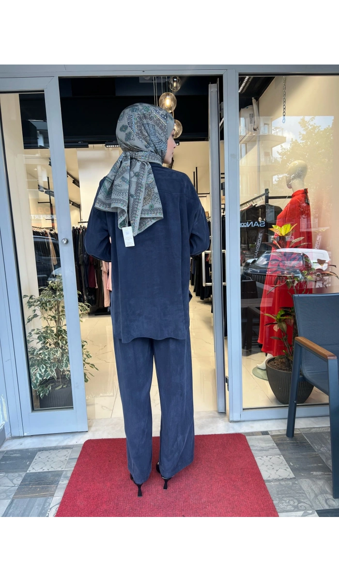 Prime Taşlanmış İpek Pantolonlu Takım TD-3699