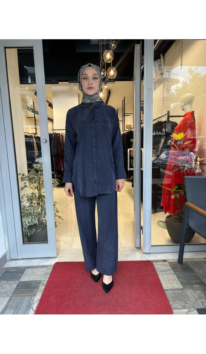 Prime Taşlanmış İpek Pantolonlu Takım TD-3699
