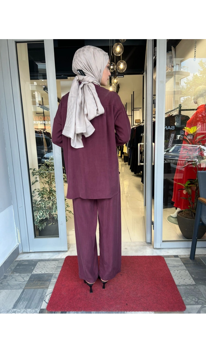 Prime Taşlanmış İpek Pantolonlu Takım TD-3699