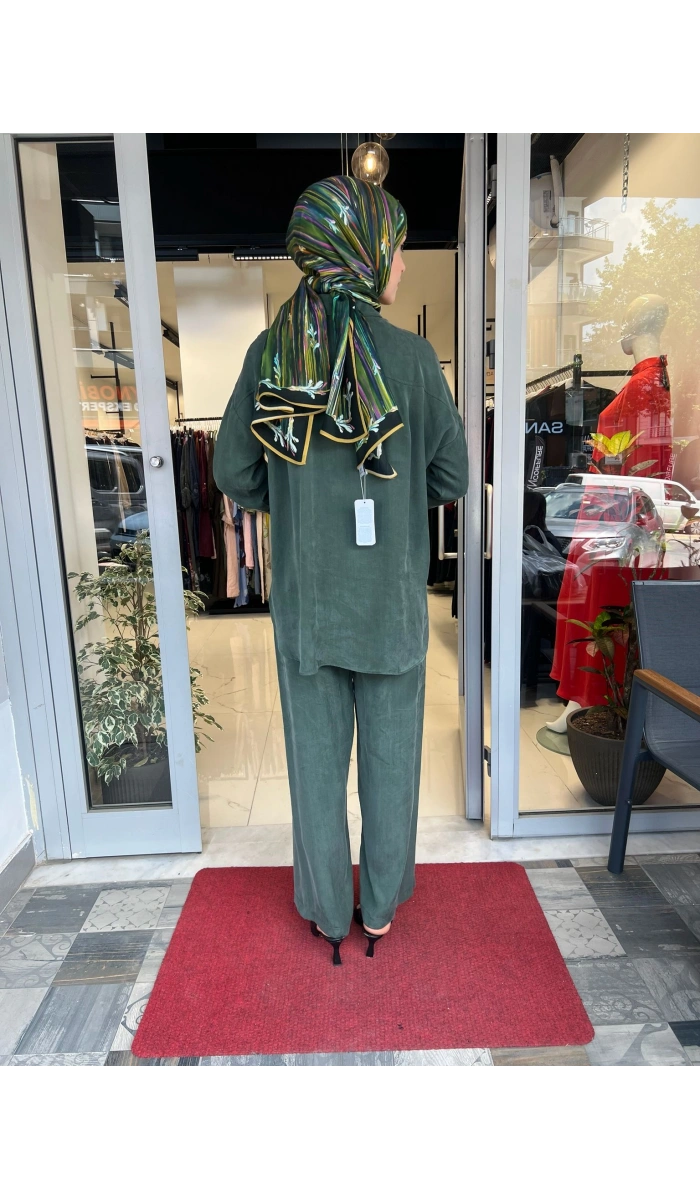 Prime Taşlanmış İpek Pantolonlu Takım TD-3699