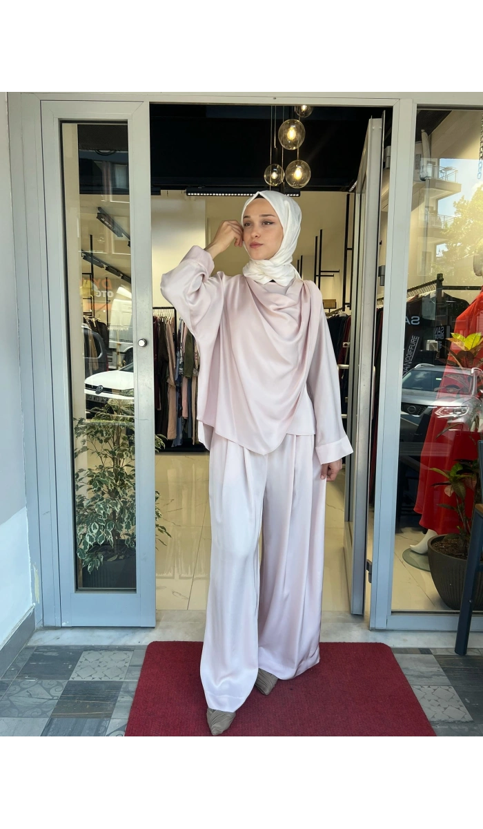 Resa Asetat Şal Detaylı Pantolon TD-4768