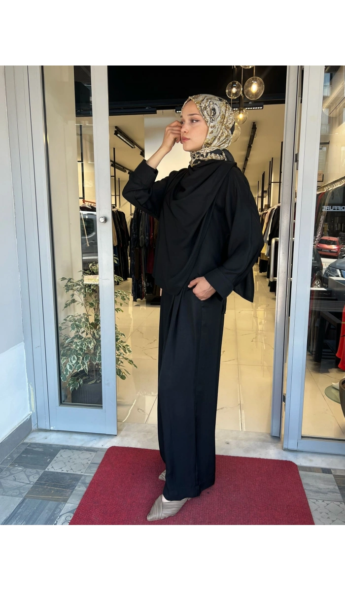 Resa Asetat Şal Detaylı Pantolon TD-4768