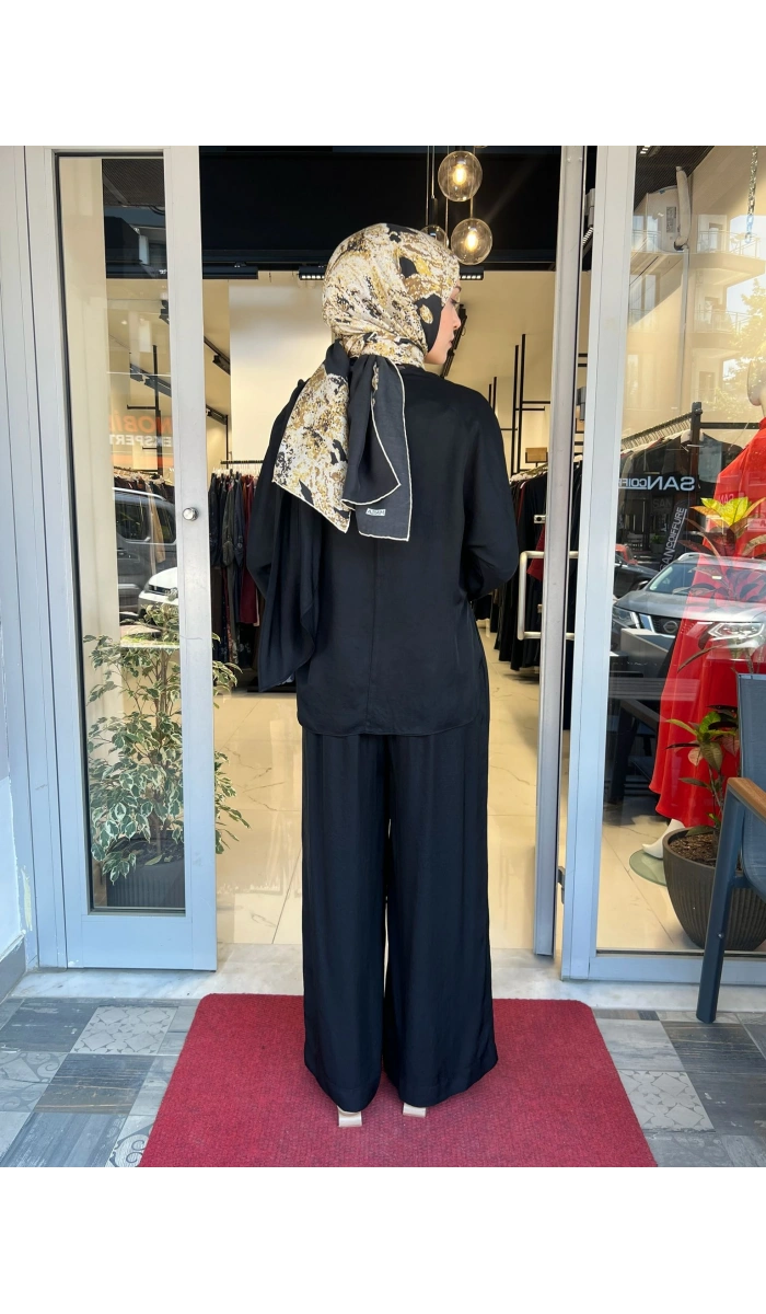 Resa Asetat Şal Detaylı Pantolon TD-4768