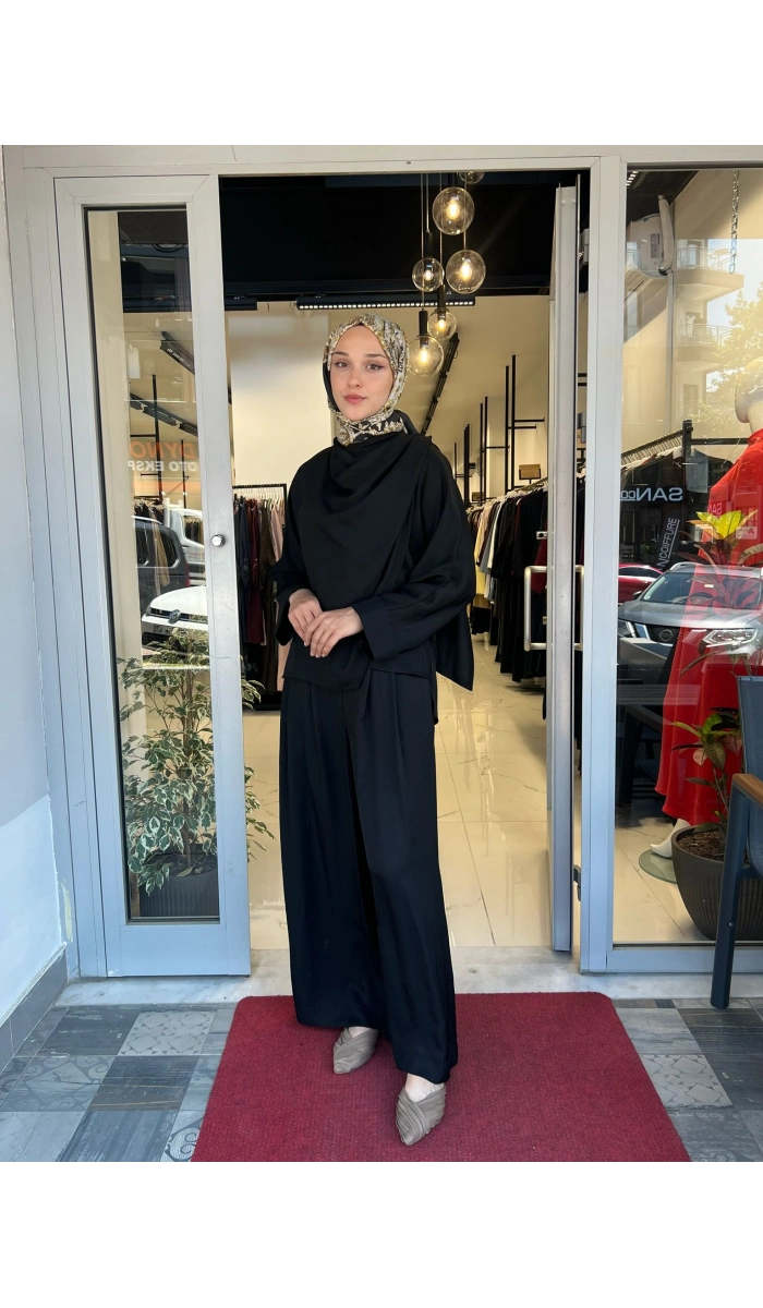 Resa Asetat Şal Detaylı Pantolon TD-4768