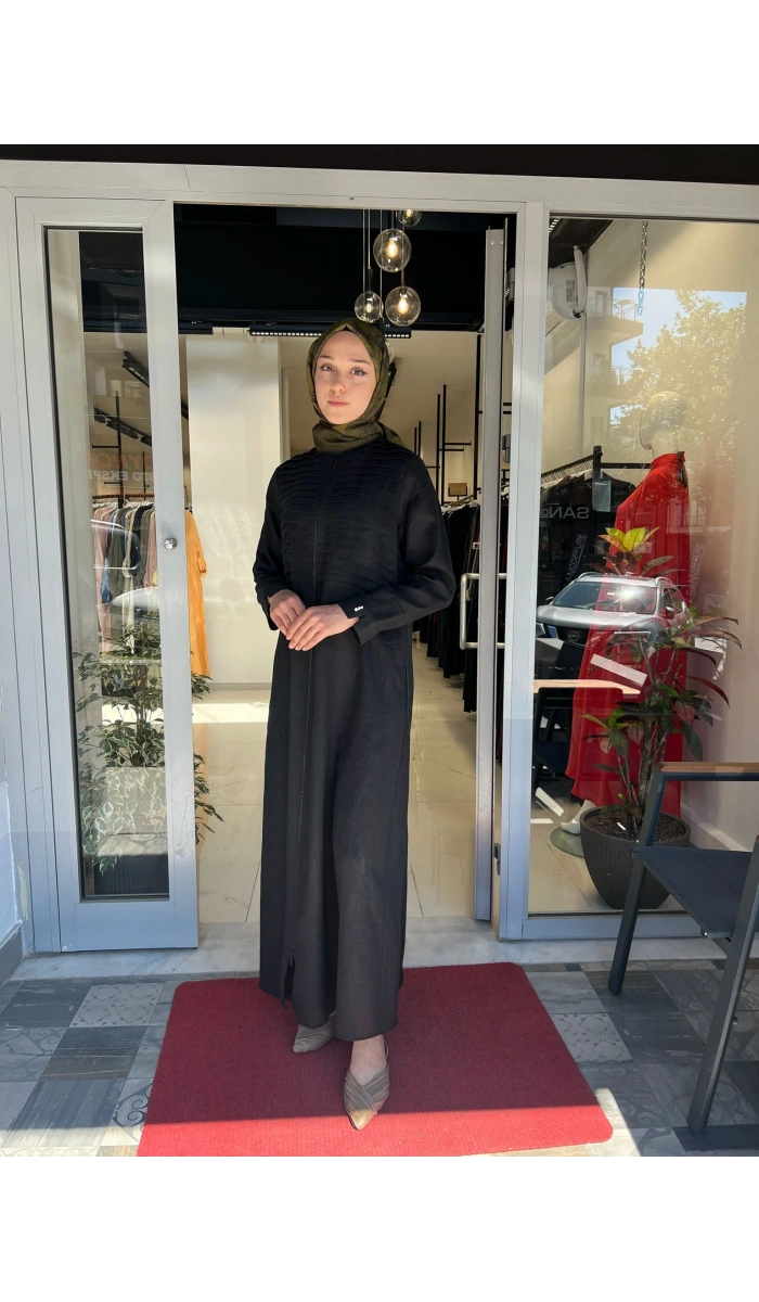 Önü Nervürlü Uzun Keten Kap 2268276