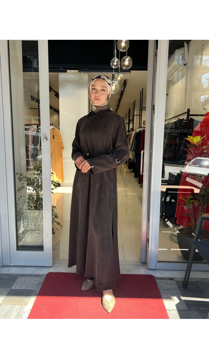 Fermuarlı Beli Büzgülü Cupro Ceket 2268329